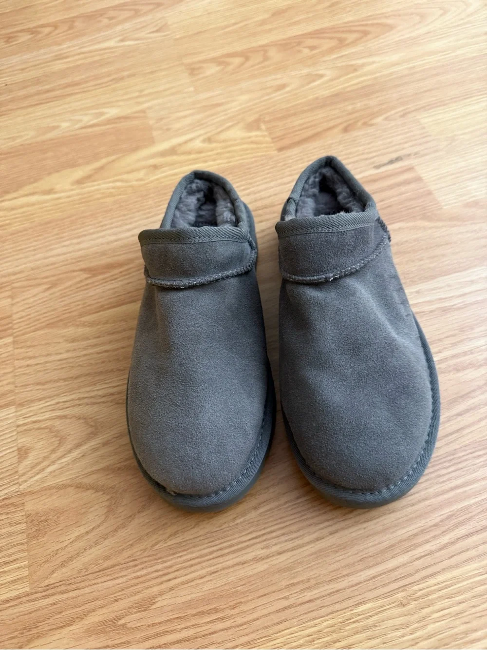 UGG Kids Charcoal Slip-On Shearling Clog